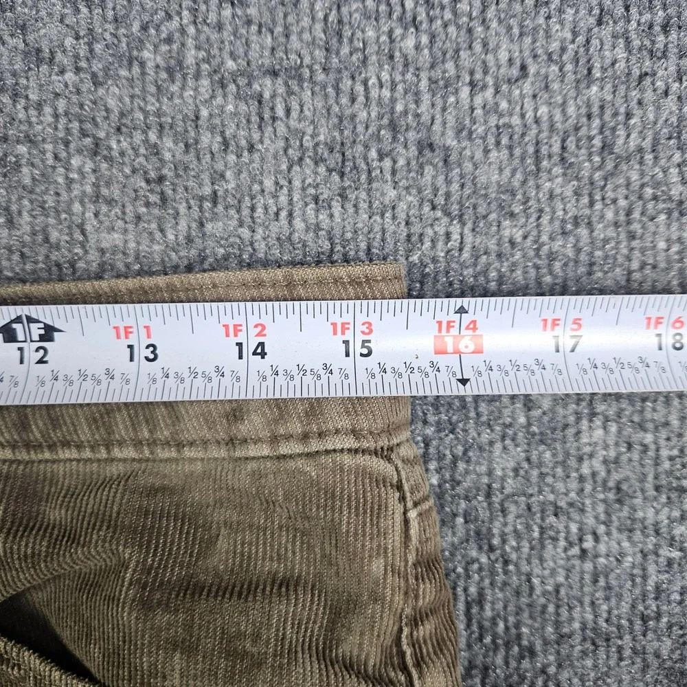American Eagle Corduroy Slim Pants Mens 30x29 Flex Olive Green Stretch Dark Wash